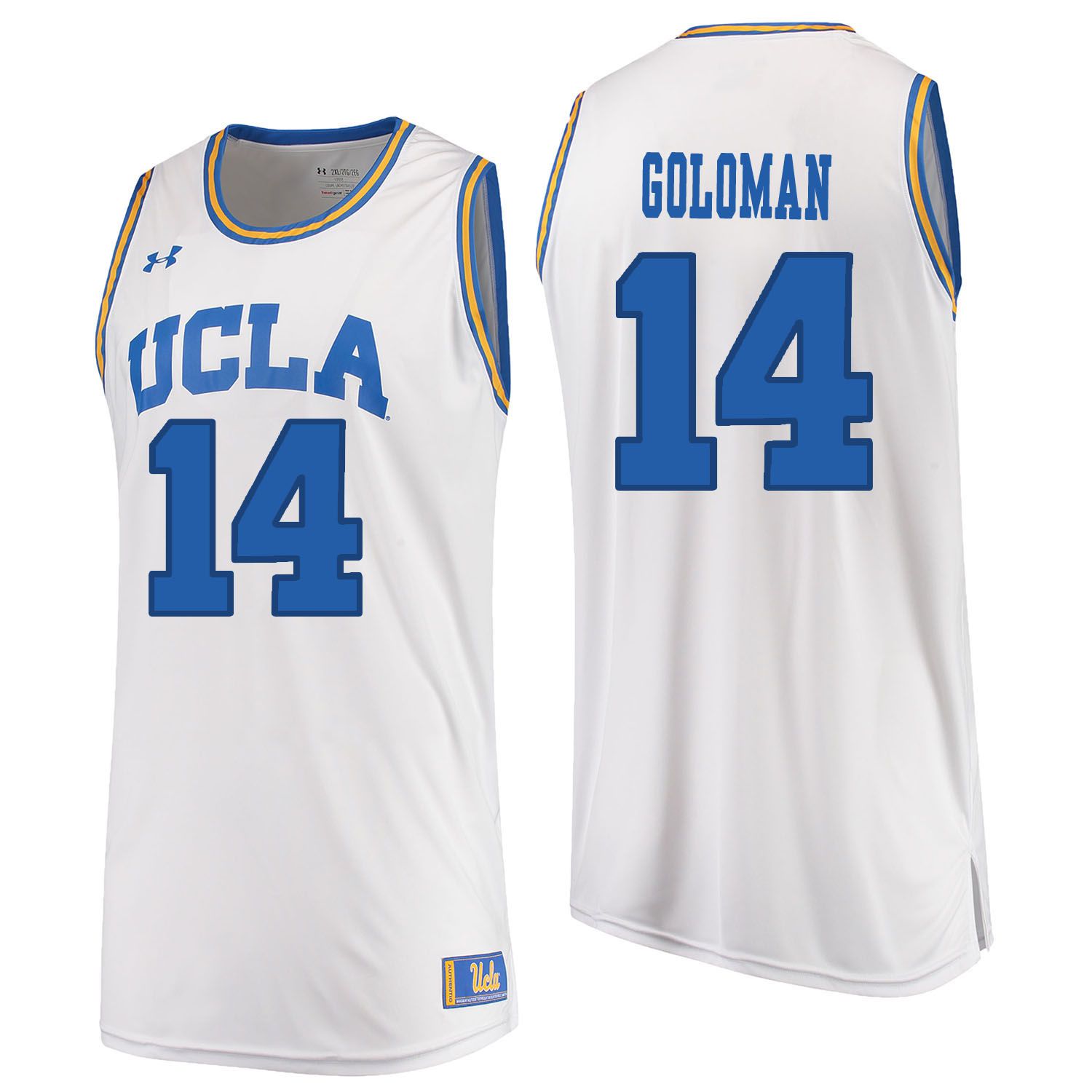 Men UCLA UA #14 Goloman White Customized NCAA Jerseys